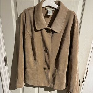Requirements Brown Tan Corduroy Blazer Jacket WOMENS SIZE LARGE